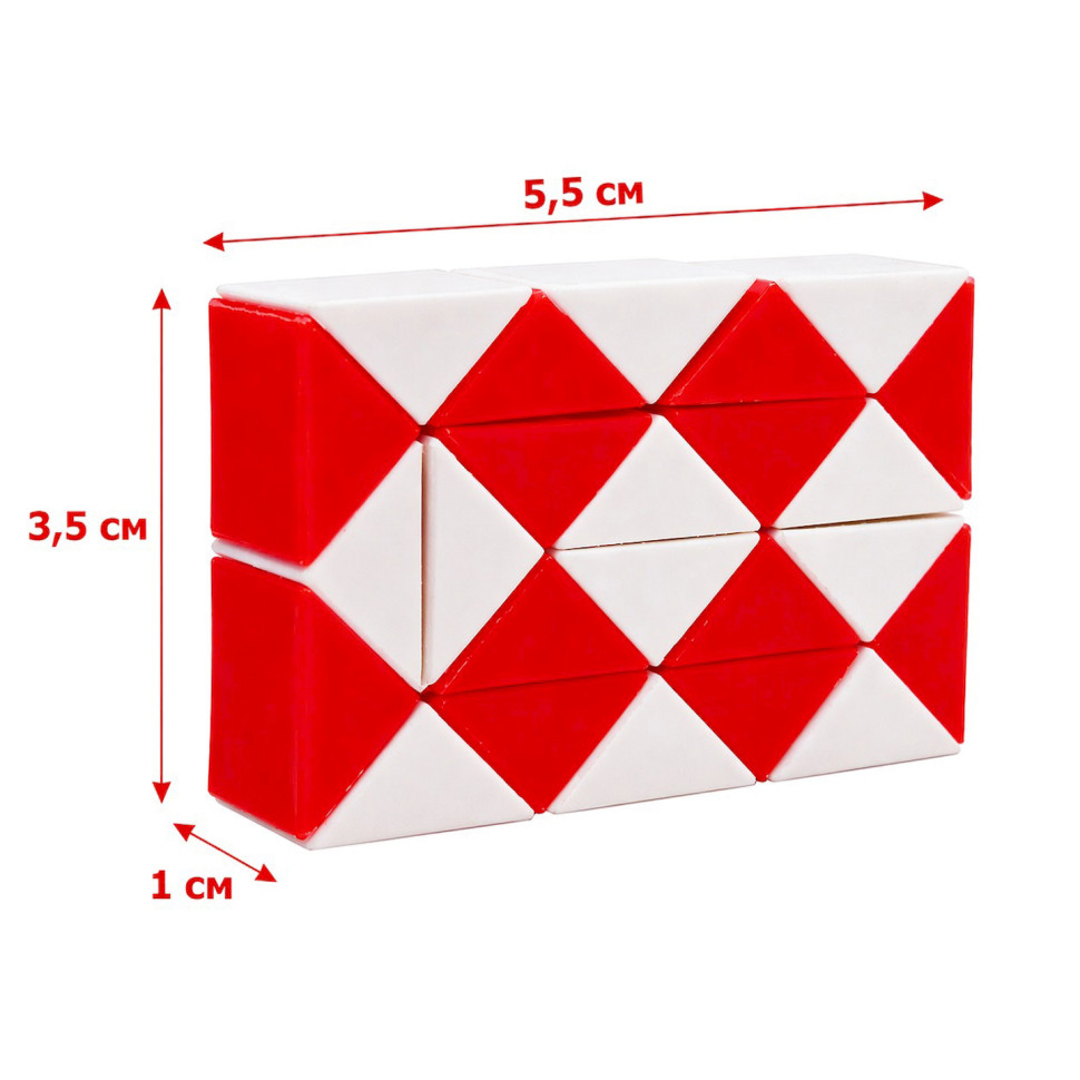 Головоломка Змійка Рубіка Bambi IGR67(Red) маленька 3,5x5,5 см, двокольорова