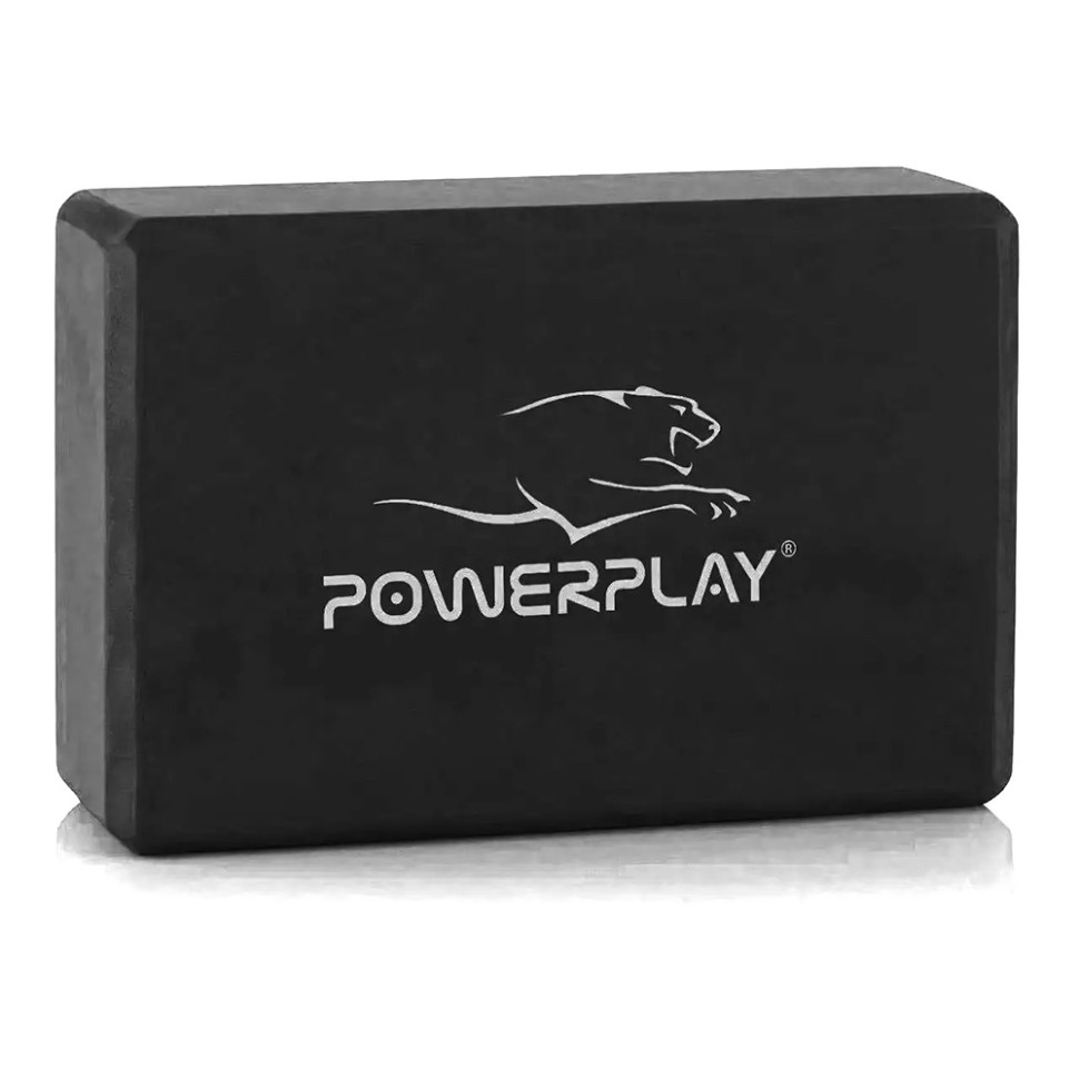 Блоки для йоги Yoga Brick PowerPlay PP_4006_Black_2in, EVA, Чорні, 2 шт.