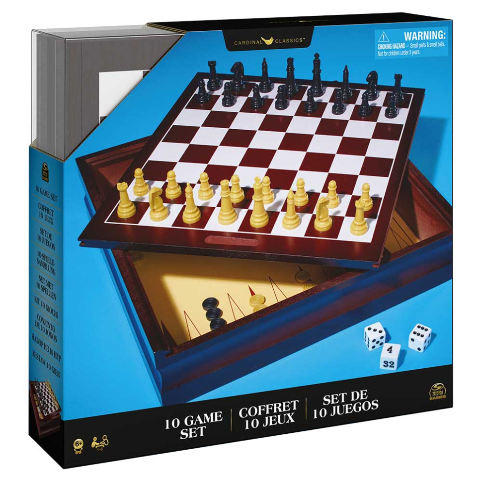 Набір із 10 класичних ігор Spin Master SM98376/6065366 у дерев'яній коробці