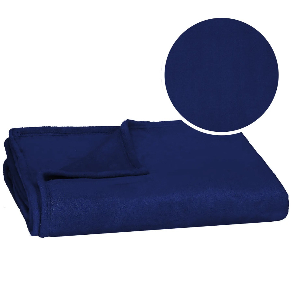 Плед-покрывало Luxurious Blanket Springos HA7211 темно-синий 200x220 см