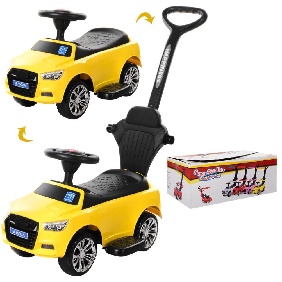 Каталка-толокар Bambi M 3503A-6 Жовтий 2 в 1