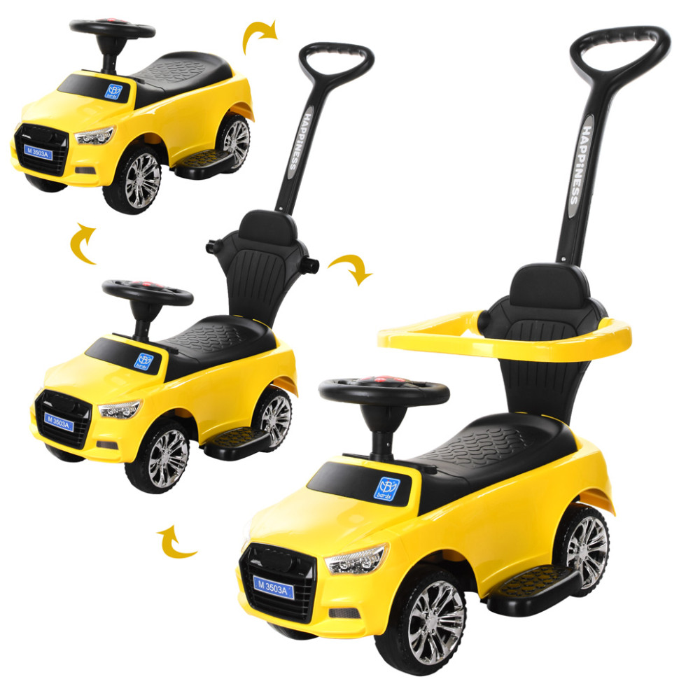 Каталка-толокар Bambi M 3503A-6 Жовтий 2 в 1