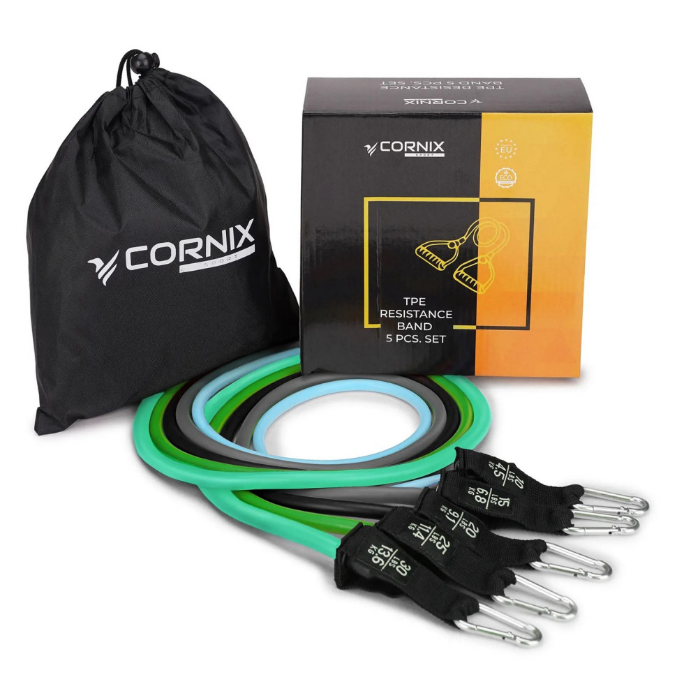 Набір трубчастих еспандерів Cornix XR-0256, 5 шт 4.5-13.6 кг