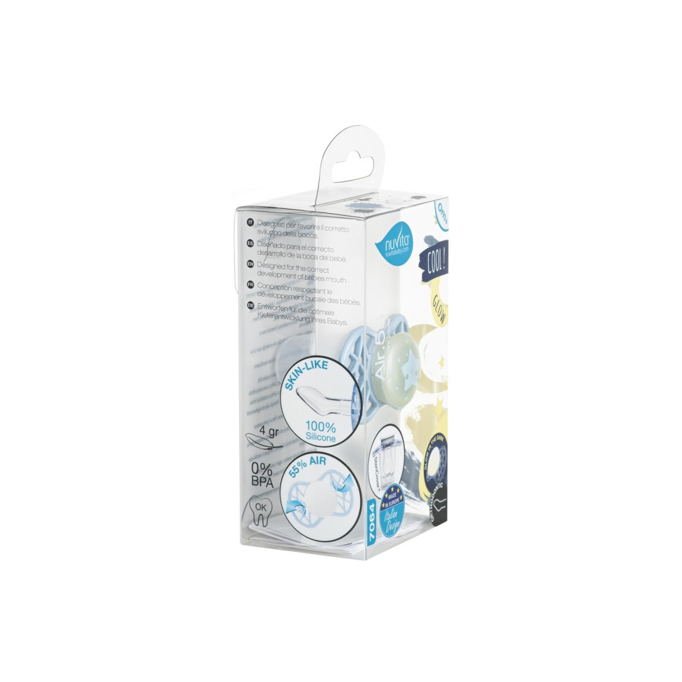 Пустышка Nuvita 7064 Air55 Cool ортодонтическая 0m+ 