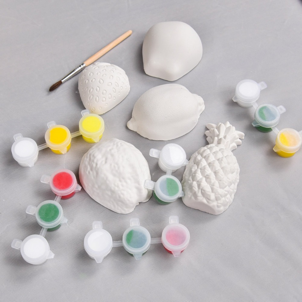 Набор для творчества Гипсовые раскраски: раскрась фрукты Strateg 30989