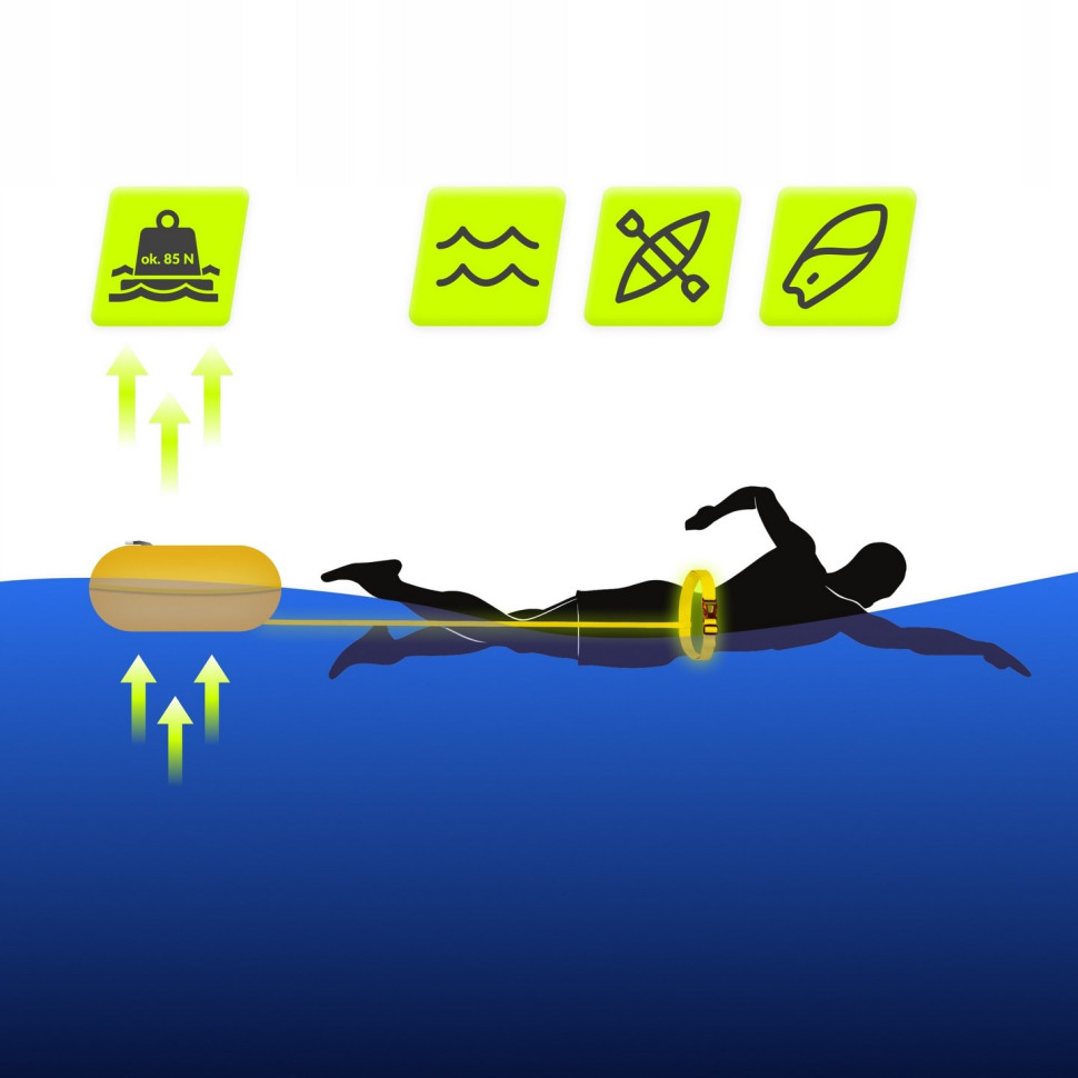 Буй для плавания Basic TSUNAMI P-5907739316806 надувной, Yellow