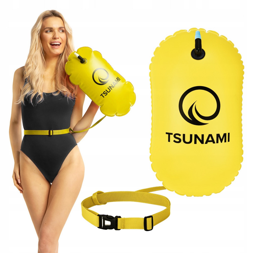 Буй для плавания Basic TSUNAMI P-5907739316806 надувной, Yellow