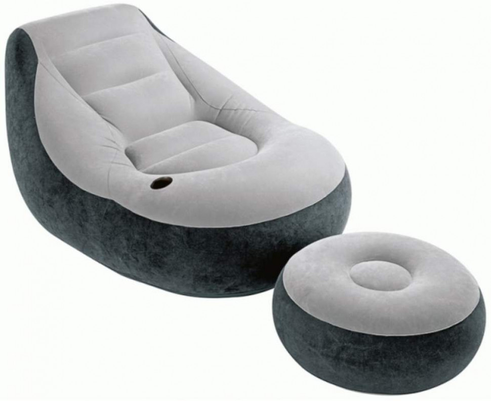 Надувное Кресло intex 68564 (127-102cм) с пуфом  