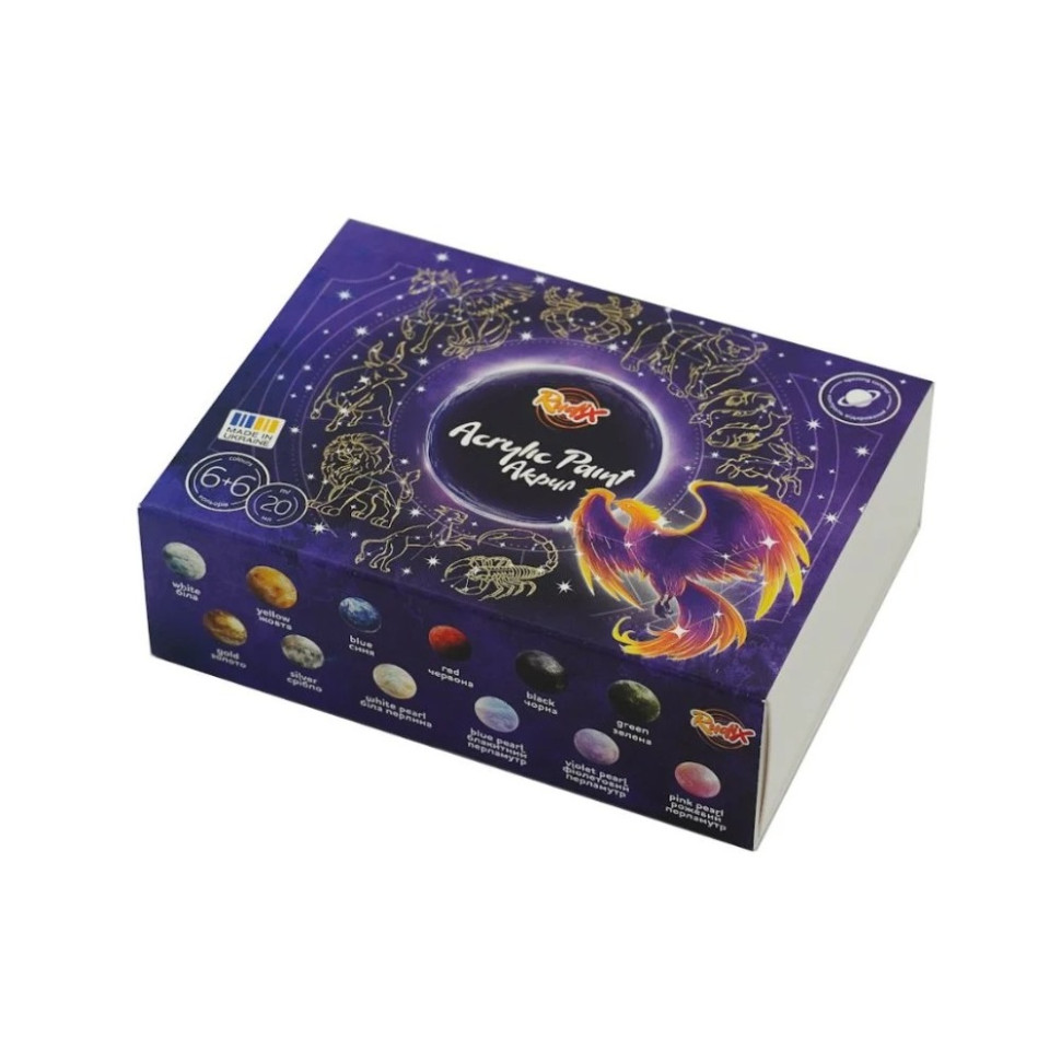 Набір акрилових фарб Rudix 851203, 6+6 кольорів по 20 мл                                                        