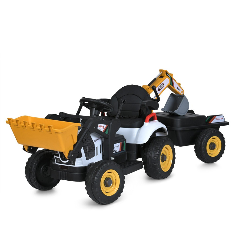 Детский электромобиль Трактор Bambi Racer M 6027EBLR-1 белый