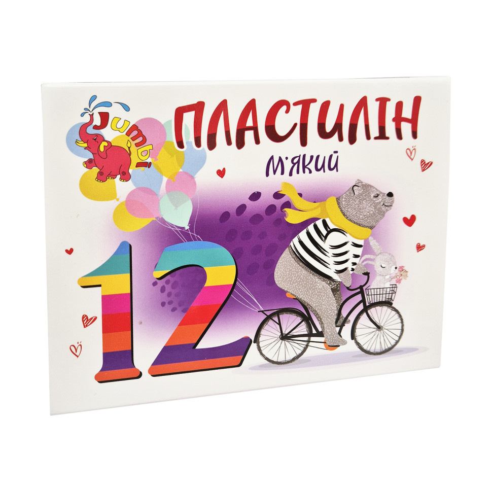  Детский мягкий пластилин Jumbi КТ 230604, 12 цветов