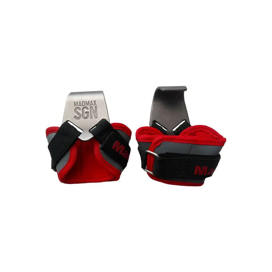 Крюки для тяги на запястье Lat Hooks Antic MadMax MFA-330-U Silver/Grey/Red