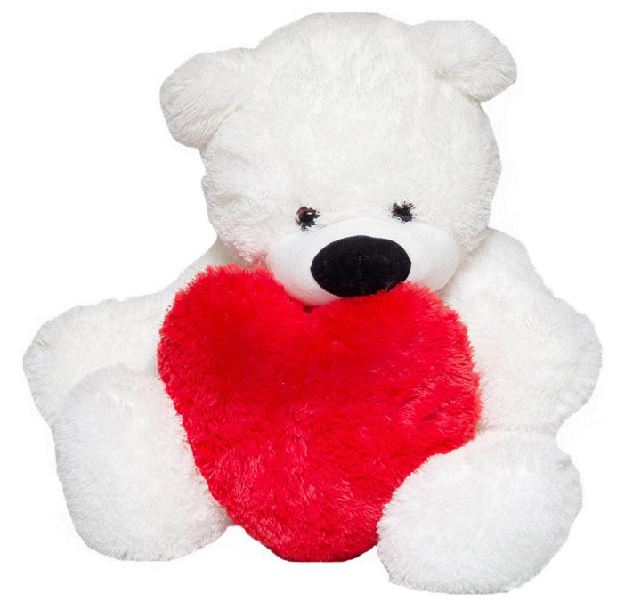 Мягкая игрушка Alina Toys мишка с сердцем Бублик 110 см белый 5784692ALN