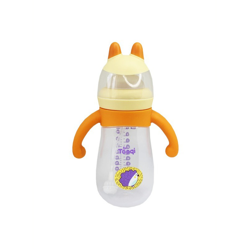 Пляшечка пластикова з силіконовими ручками Mega Zayka MGZ-0200(Yellow) 260 мл
