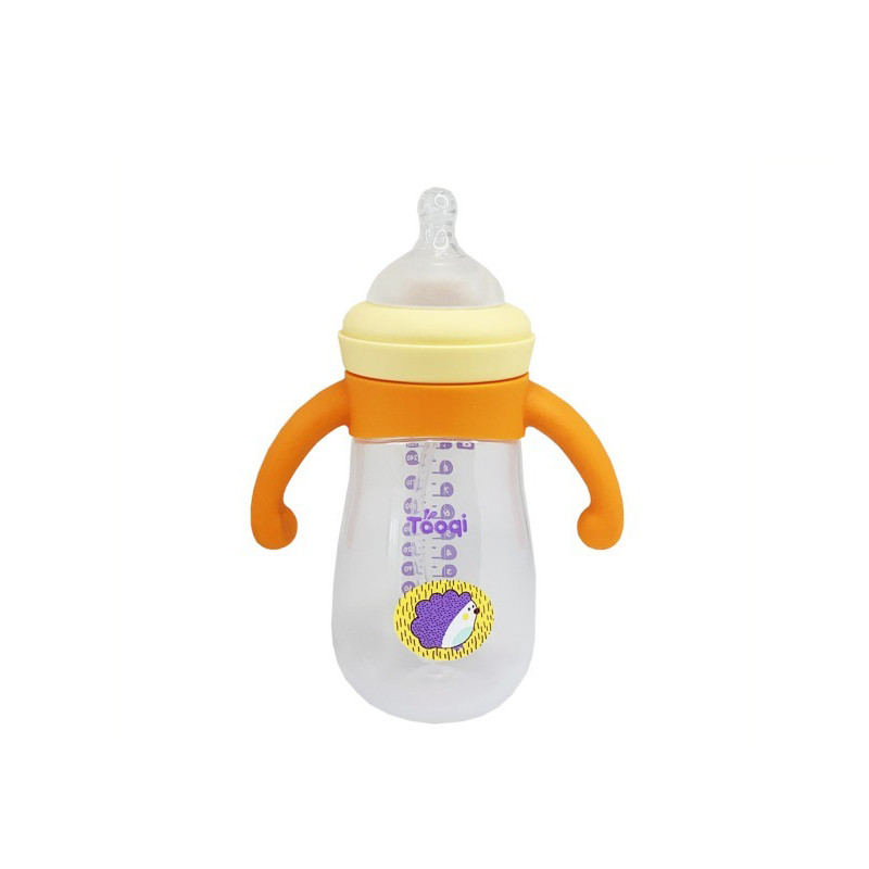 Пляшечка пластикова з силіконовими ручками Mega Zayka MGZ-0200(Yellow) 260 мл