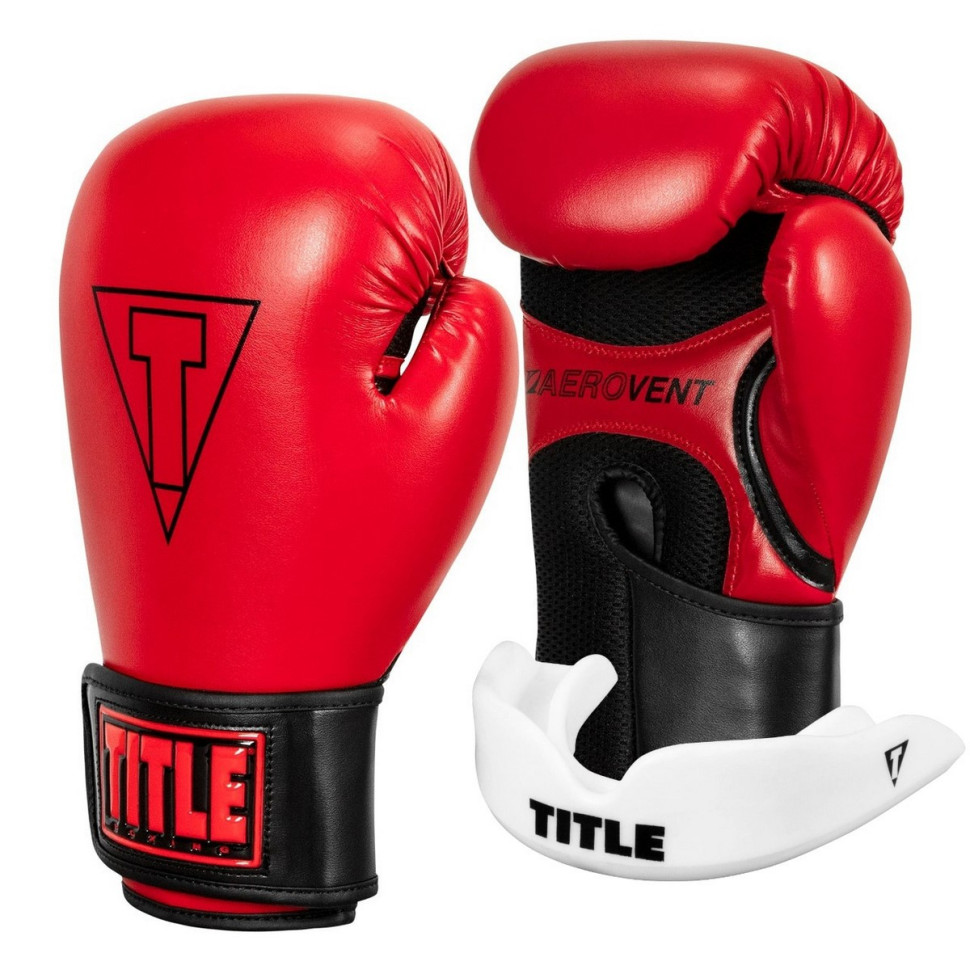 Боксерські рукавиці Boxing Vegan Gloves TITLE VGFBG 14 oz RD/BK 14 унцій (капа в комплекті)