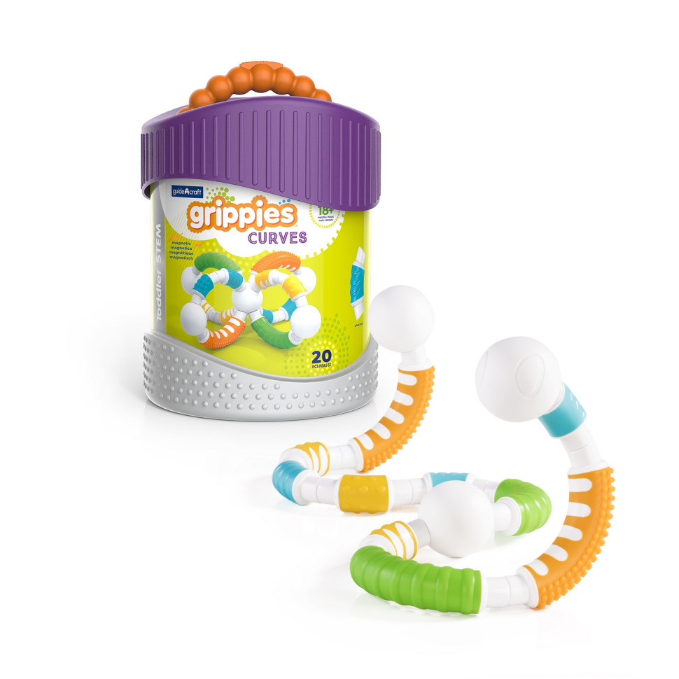Магнітний конструктор Grippies Curves Guidecraft G8319, 20 деталей