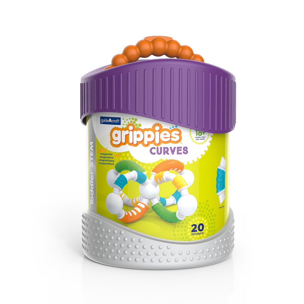 Магнітний конструктор Grippies Curves Guidecraft G8319, 20 деталей