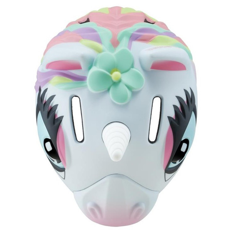Детский защитный шлем FANTASY GLOBBER 605-110 белый единорог, с фонариком, S/M 49-55см