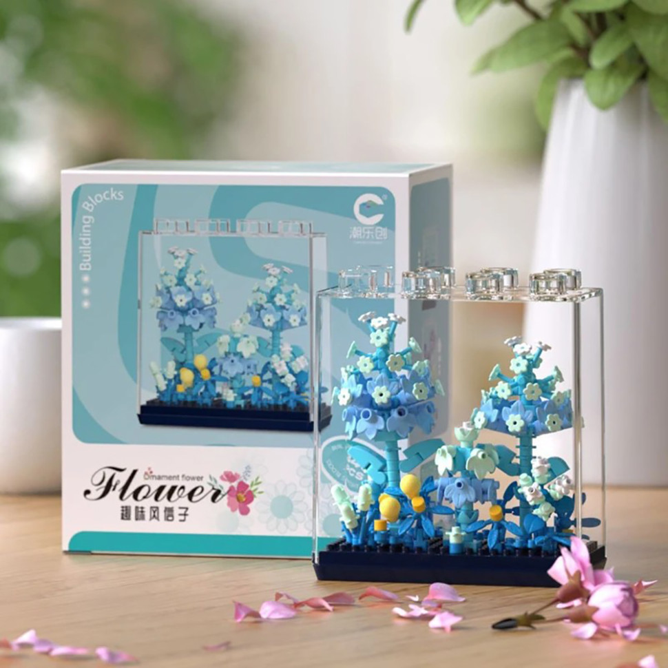 Детский Конструктор Ornament Flower Bambi 7377 в колбе, 343 детали