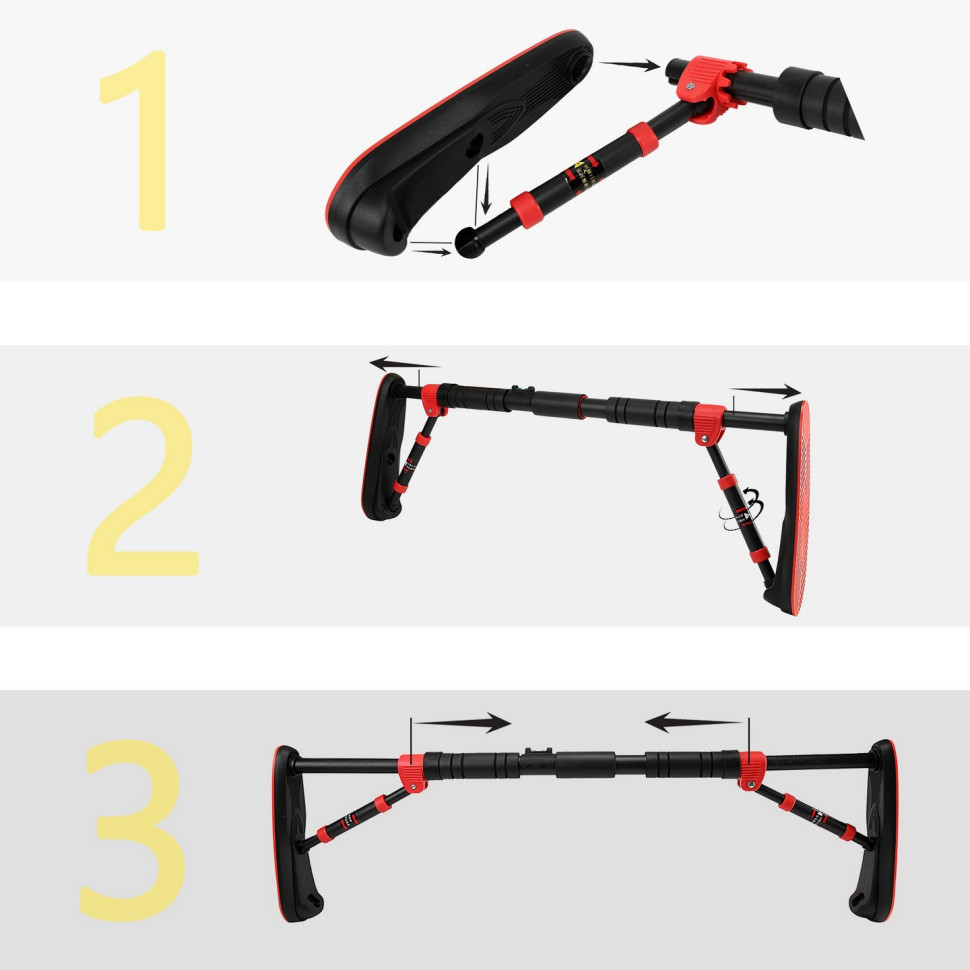 Турнік розсувний Elite Cornix XR-0289 Black/Red, розмір 65 х 90 см 