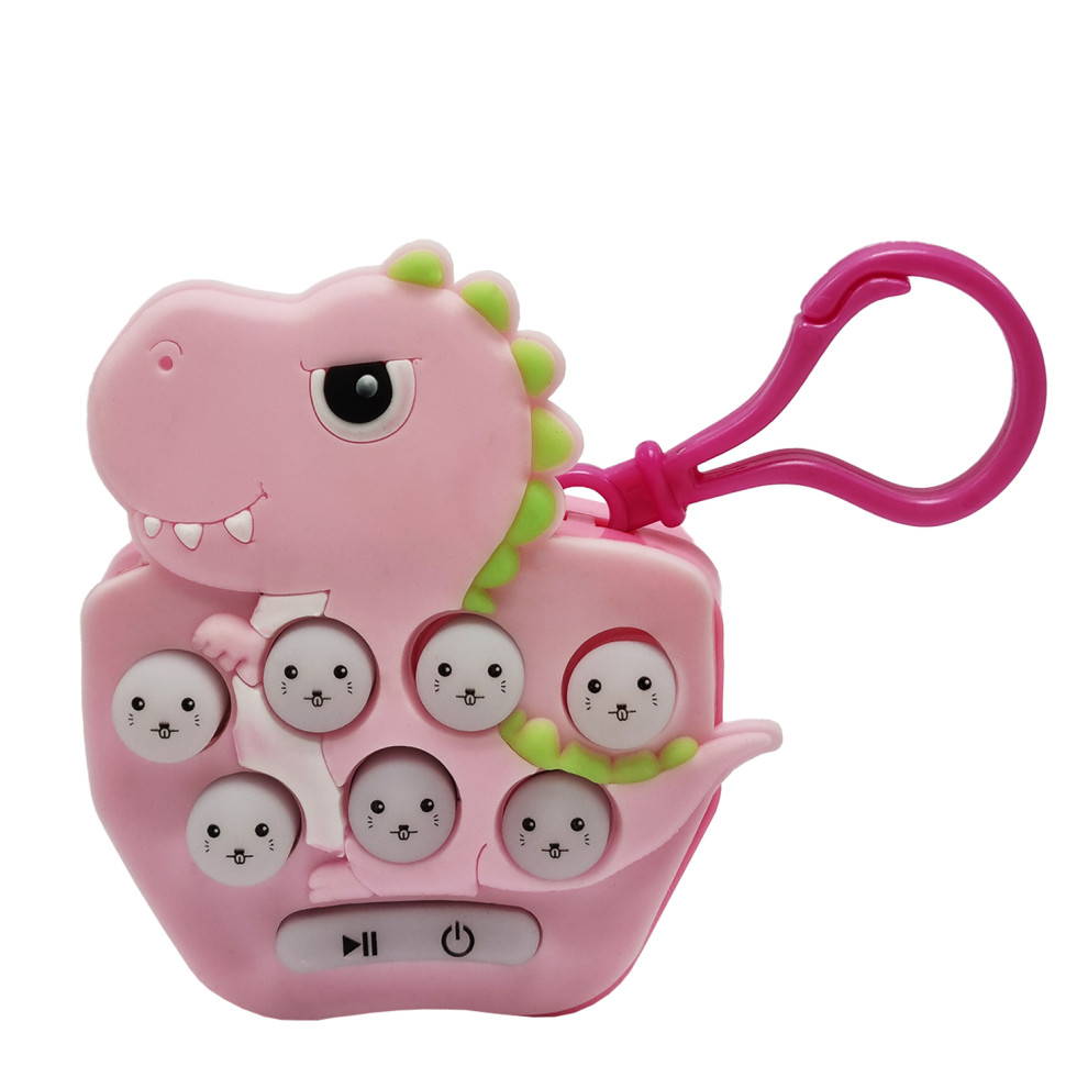 Приставка POP IT Динозавр Pink Bambi PPT-06 с музыкой и светом