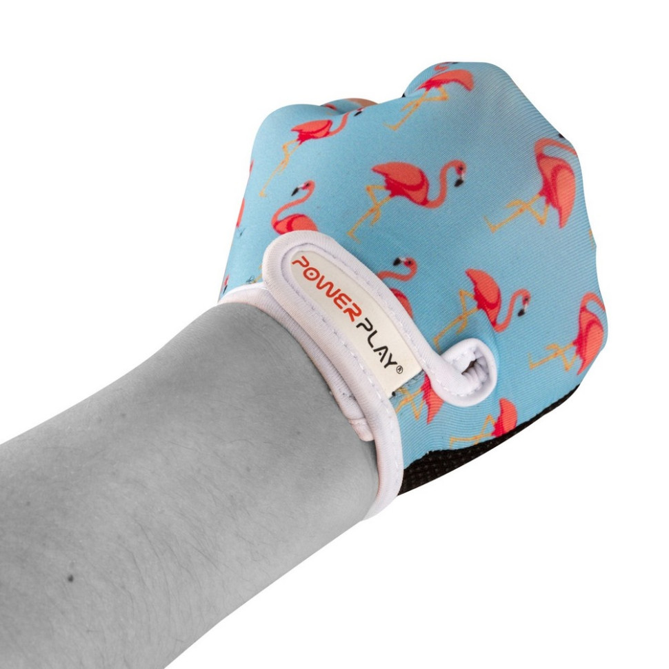 Велорукавички дитячі Фламінго PowerPlay 001_Blue_Flamingo_2XS, Блакитні 2XS 