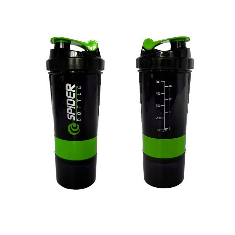 Шейкер спортивний Spider EasyFit EF-7200-G 0,5л, Чорно-зелений
