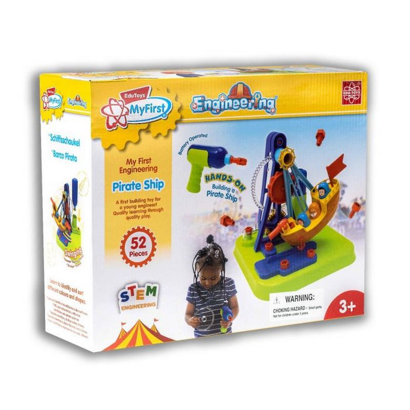 Детский конструктор Пиратский корабль Edu-Toys JS026 с инструментами 