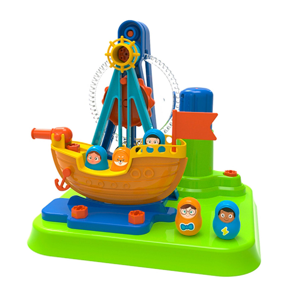 Детский конструктор Пиратский корабль Edu-Toys JS026 с инструментами 