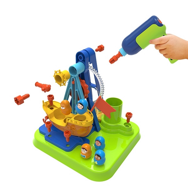 Детский конструктор Пиратский корабль Edu-Toys JS026 с инструментами 