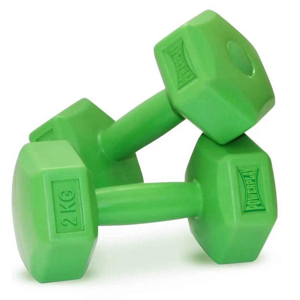 Гантели композитные Hercules PowerPlay PP_4124_2kg_2in 2*2 кг Зеленые пара - 2 шт