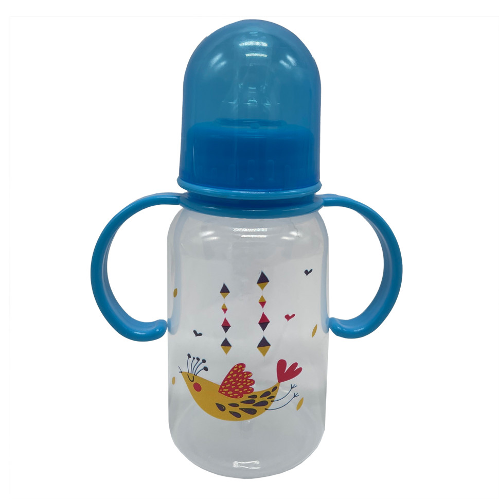 Бутылочка для кормления с ручками Mega Zayka MGZ-0205(Blue) 150 мл