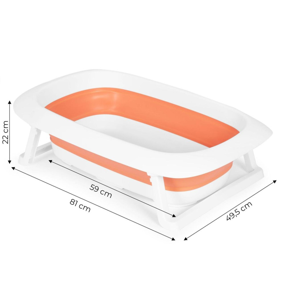 Детская ванночка для купания CARE Ecotoys HA-B31 ORANGE раскладная
