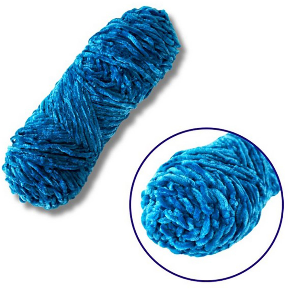 Пряжа плюшева синель Brushme PP112, 100 грам, 100% поліестер, сапфіровий синій