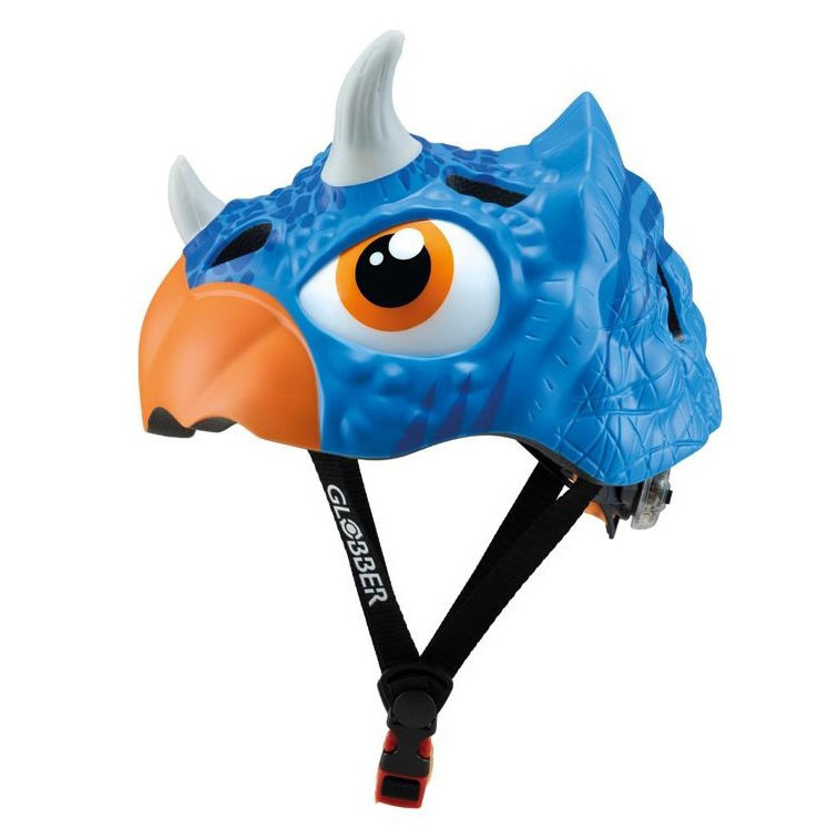 Детский защитный шлем FANTASY GLOBBER 605-100 трицератоп, с фонариком, S/M 49-55см