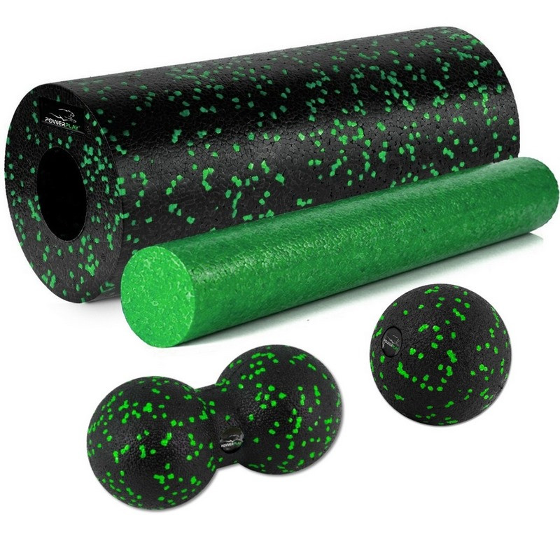 Массажный набор PP_4015 EPP Foam Roller Set 4in1 PowerPlay PP_4015_Green (2 ролика + 2 мяча)