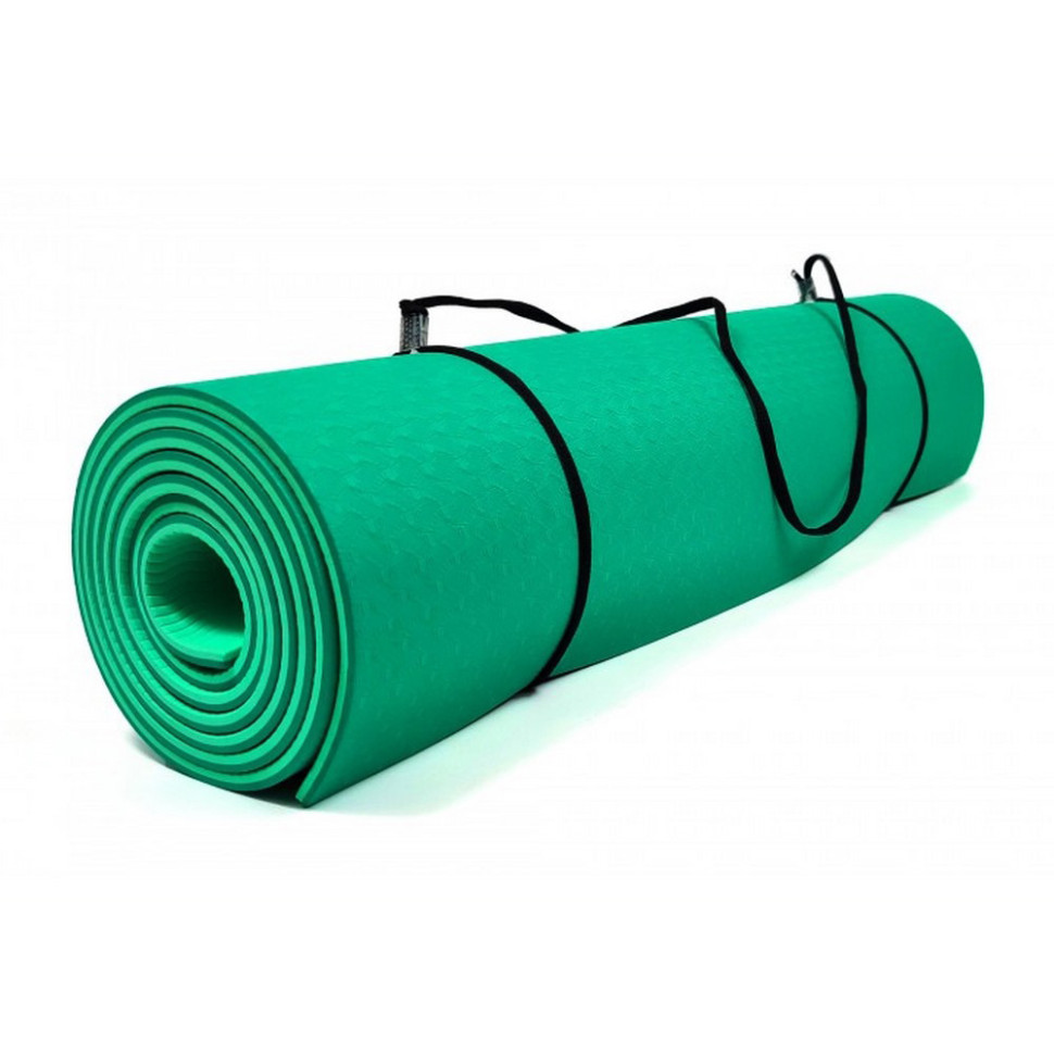 Килимок для йоги та фітнесу EasyFit EF-1924-G/M, TPE+TC 6 мм, двошаровий зелений-м'ятний