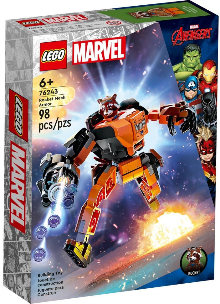Конструктор LEGO Super Heroes Робоброня Єнота Ракети 76243