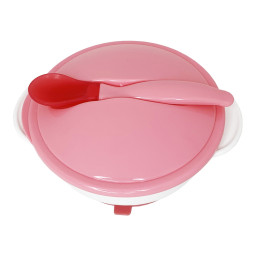 Тарелка на присоске с термоложкой и крышкой Mega Zayka MGZ-0101(Pink) 250 мл Тарелка на присоске с термоложкой и крышкой Mega Zayka MGZ-0101(Pink) 250 мл