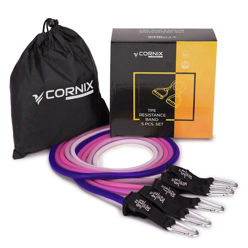 Набір трубчастих еспандерів Cornix XR-0258, 5 шт 4.5-13.6 кг