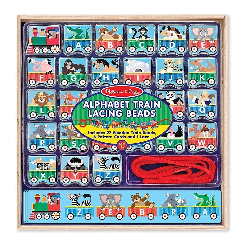 Деревянная шнуровка-паровозик