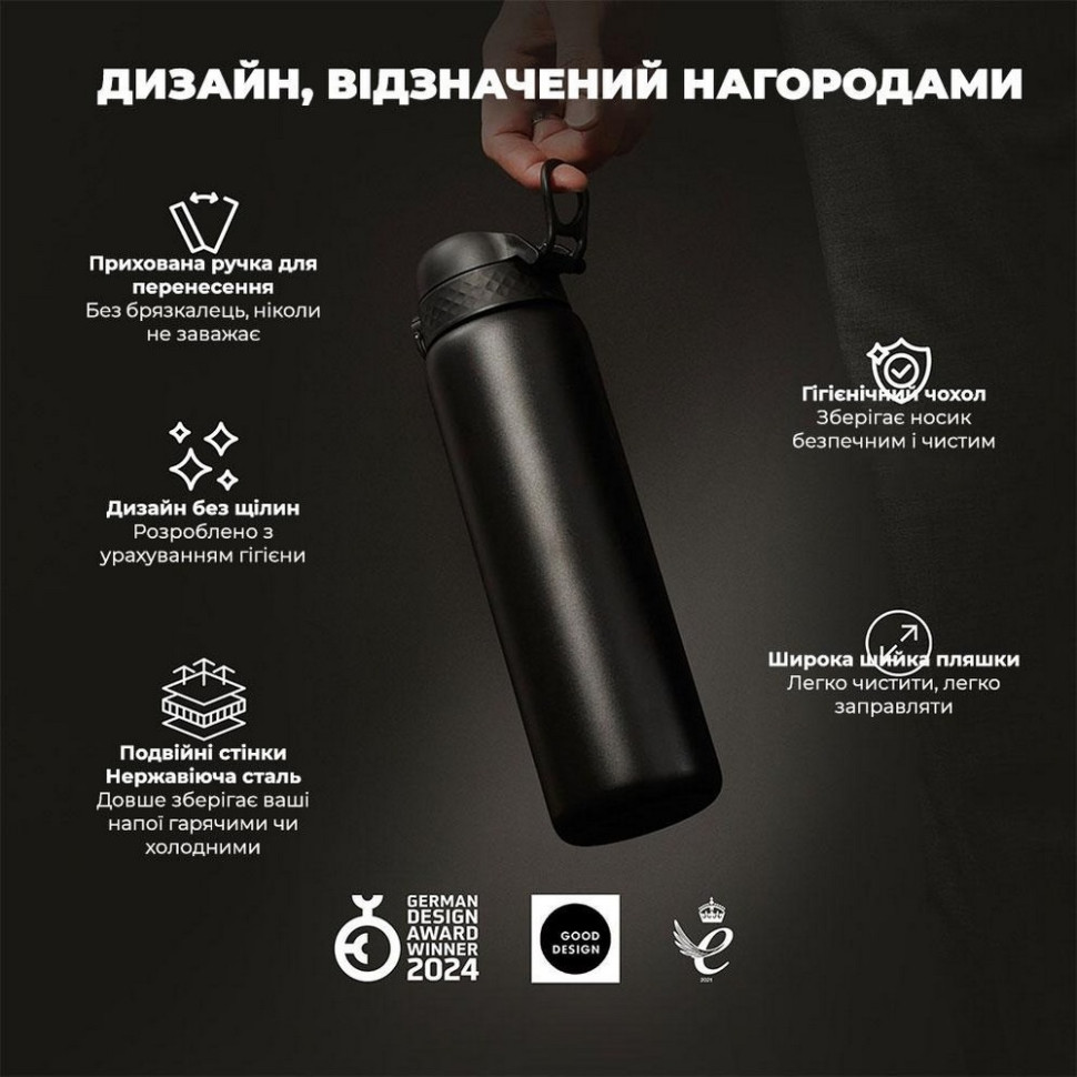 Пляшка для води вакуумна Vacuum Insulated ION8 I8TS1000BLK 920 мл, Black