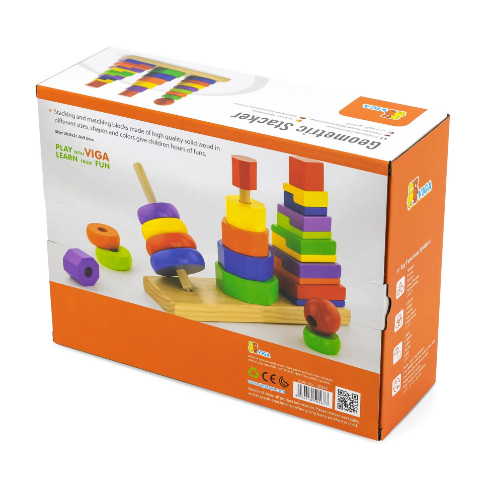 Набір дерев'яних пірамідок Viga Toys 50567 три фігури
