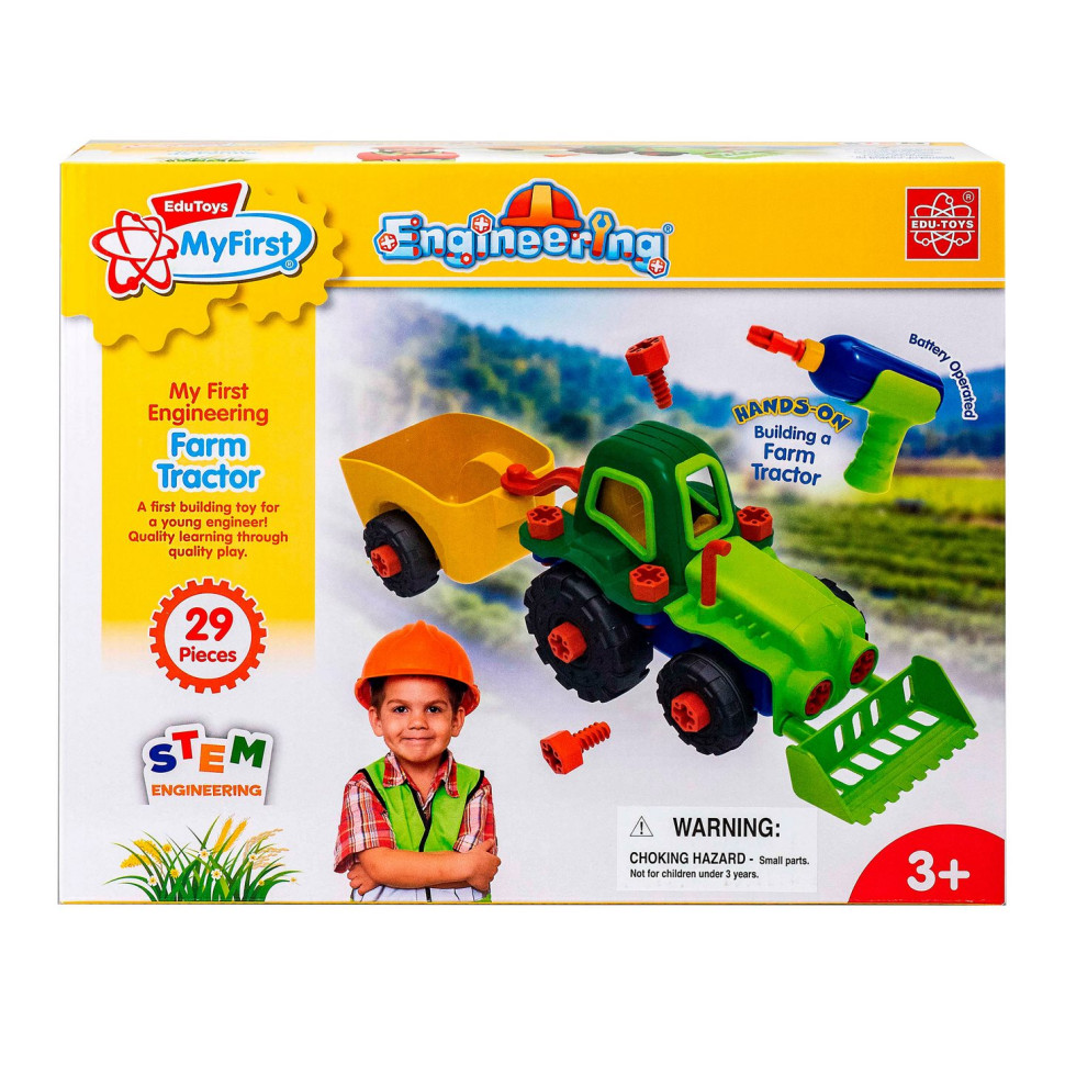 Дитячий конструктор Трактор Edu-Toys JS030 з інструментами