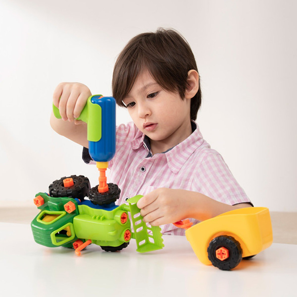 Дитячий конструктор Трактор Edu-Toys JS030 з інструментами
