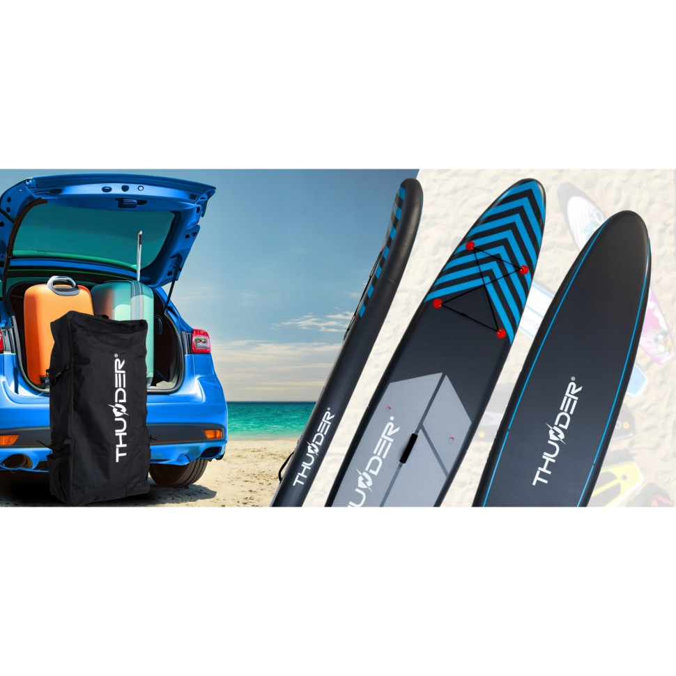 Надувная SUP доска Steel Thunder SUP-STEEL-BLUE з веслом Blue 365 см 