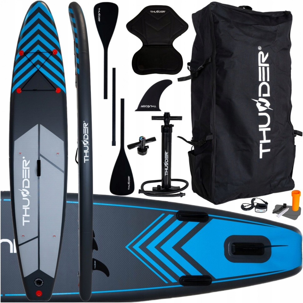 Надувная SUP доска Steel Thunder SUP-STEEL-BLUE з веслом Blue 365 см 