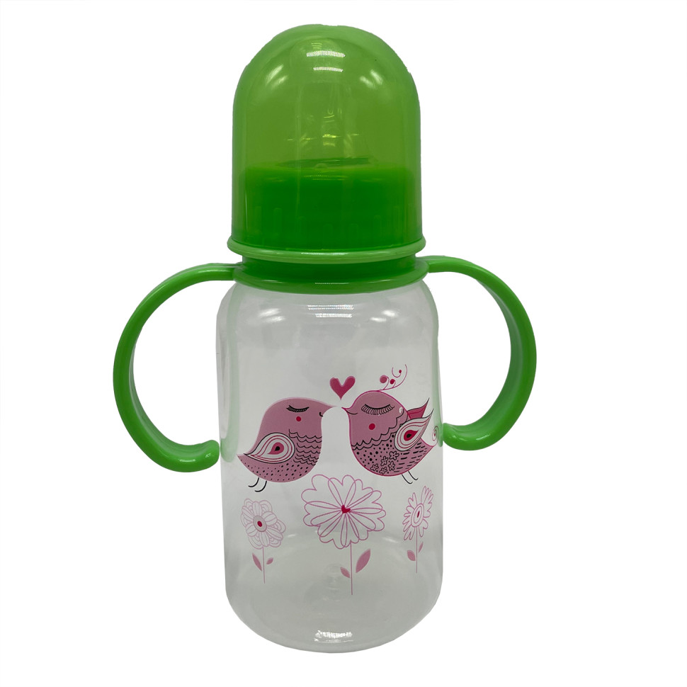 Бутылочка для кормления с ручками Mega Zayka MGZ-0205(Green) 150 мл