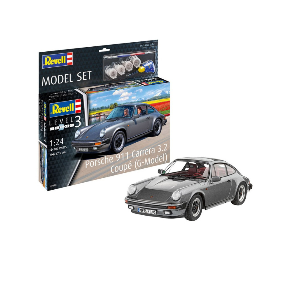 Сборная модель-копия набор Porsche 911 Carrera 3.2 Coupé Revell RVL-67688 уровень 3, 1:24
